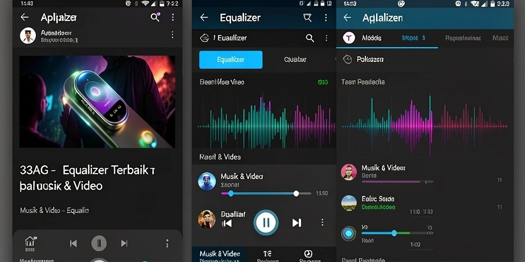 Antarmuka aplikasi 33AG dengan fitur equalizer sederhana dan efektif.