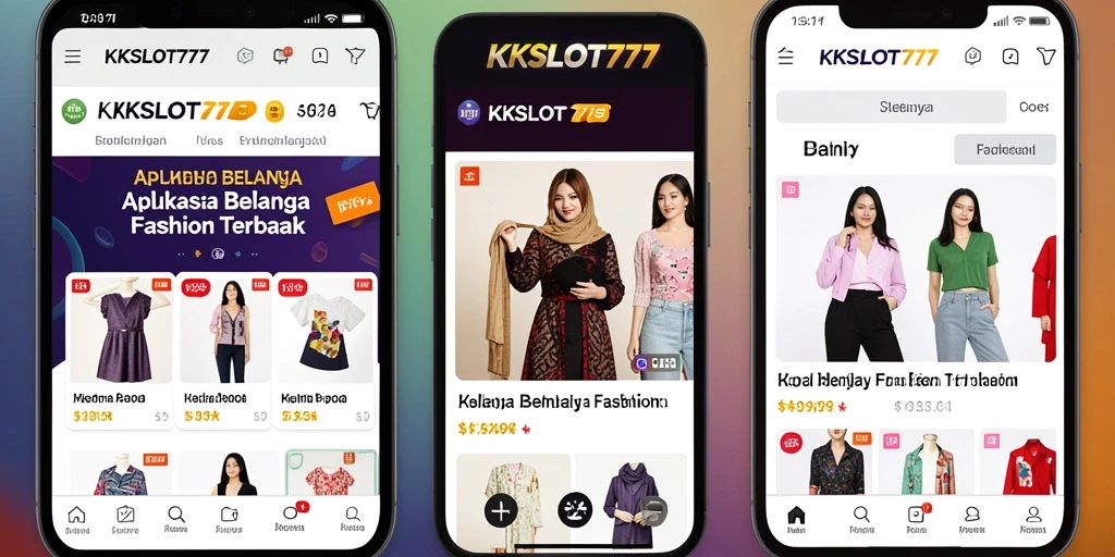Tampilan antarmuka aplikasi KKSLOT777 yang menarik dan fungsional untuk belanja fashion.