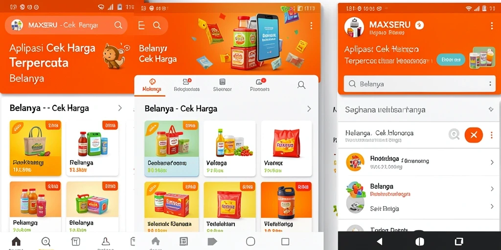 Antarmuka MAXSERU menampilkan harga berbagai produk secara jelas.
