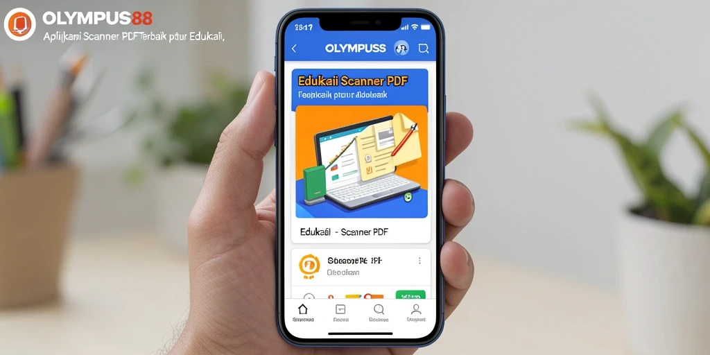 Antarmuka aplikasi OLYMPUS88 yang intuitif saat memindai dokumen PDF.